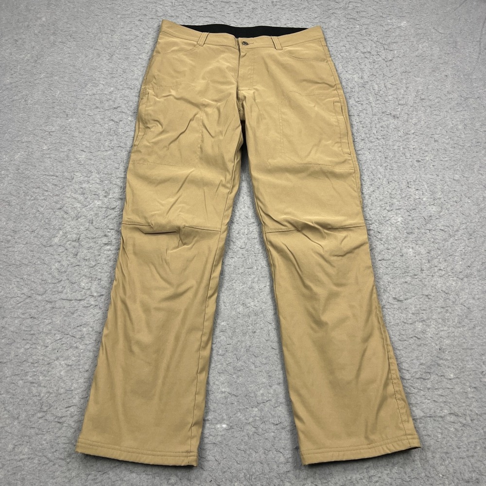 Eddie Bauer Fleece Tech Pant Men's 34x32* Beige Nylon‎ Straight Stretch Hiking